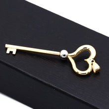 Real Gold 2 Color Heart Key Pendant 1372-YW P 2031