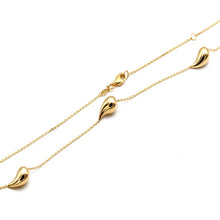Real Gold 3 Teardrop Adjustable Size Necklace (40+5 = 45 C.M) 1677 N1540