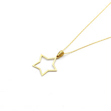 Real Gold Plain Star Design Necklace - Model 0110 CWP 1961