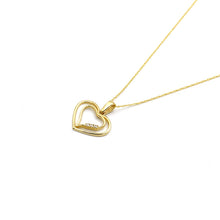 Real Gold 2 Heart with Stone Necklace - Model 0069 CWP 1975