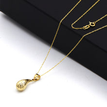 Real Gold Necklace with Lined Teardrop Design - Model 5084/5 CWP 1950