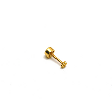 Real Gold Round Stone Nose Piercing With Screw lock 0010 NP1012