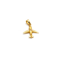 Real Gold Spark Jet Airplane Charm Pendant 0175 P 2028