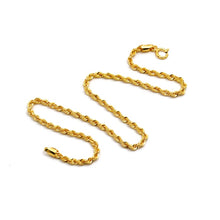 Real Gold Plain Rope Chain Bracelet (21 C.M) - Model 7130 BR1864