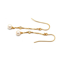 Real Gold Pearl Dangling with Stone Clip Earrings Set - Model 2225 E1958