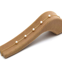 Real Gold 5 Pearl 5MM Bracelet 2489 (19 C.M) BR1850