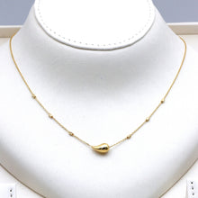 Real Gold 1 Teardrop with Textured Roller Adjustable Size Necklace (40+5 = 45 C.M) 1676 N1539
