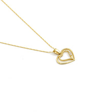 Real Gold 2 Heart with Stone Necklace - Model 0069 CWP 1975