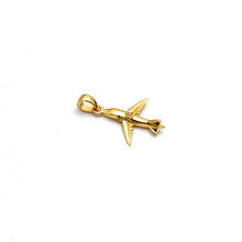 Real Gold Spark Jet Airplane Charm Pendant 0175 P 2028