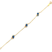 Real Gold 3 Evil Eye Bracelet 0228 (19 C.M) BR1856