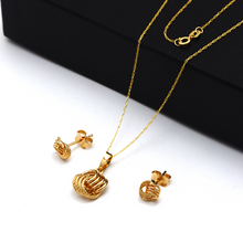 Real Gold 4 Ring Small Earring Set 8120 With Pendant 9807 And Chain SET1066