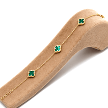 Real Gold 3 Clover Green Luxury Bracelet (19 C.M) - Model GZJVN1874 BR1755