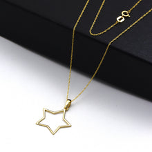 Real Gold Plain Star Design Necklace - Model 0110 CWP 1961