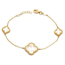 Real Gold GZVC 3 Clover Pearl White Bracelet - Luxury, Unique, and Elegant Design - Style 1809 Design BR1689