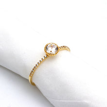 خاتم حجري دائري من الذهب الحقيقي 0165 (مقاس 6.5) R2753