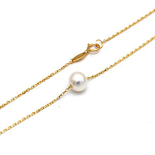 Real Gold Single Pearl Adjustable Size Necklace (45 cm) 0912 N1513