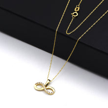 Real Gold Thick Infinity Stone Necklace - Model 0202 CWP 1996