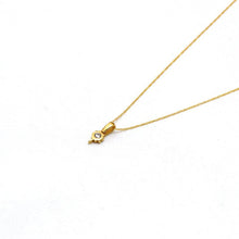 Real Gold Pendant with Small Flower and Stone Design - Model 0063 CWP 1949