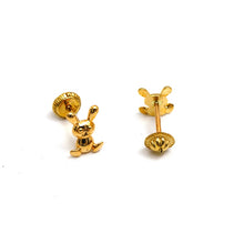 Real Gold Bunny Screw Earring 3669 E1846