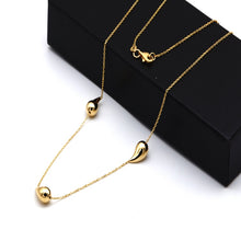 Real Gold 3 Teardrop Adjustable Size Necklace (40+5 = 45 C.M) 1677 N1540