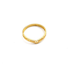 Real Gold Plain V Design Maze Hoop Ring (Size 7) - Model 6905 R2563