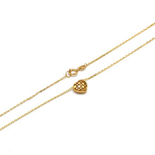 Real Gold 3D Net Movable Heart Necklace - Model 9256-B N1429