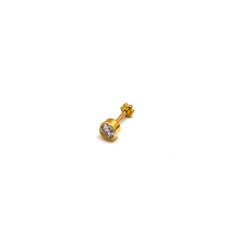 ثقب الأنف بحجر مستدير من الذهب الحقيقي مع قفل لولبي NP1012 0010 