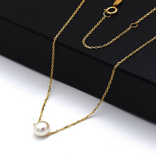 Real Gold Single Pearl Adjustable Size Necklace (45 cm) 0912 N1513