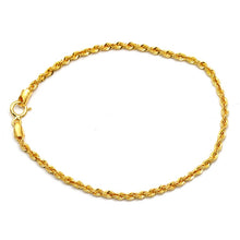 Real Gold Plain Rope Chain Bracelet (21 C.M) - Model 7130 BR1864