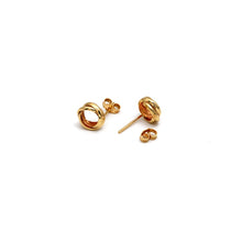 Real Gold Round Twisted Stud Earring Set 0116 E1866