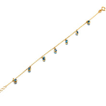 Real Gold 7 Evil Eye Bracelet 2493 (19 C.M) BR1857