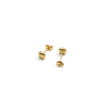 Real Gold 5MM Button Stud Earrings Set - Model 8564 E1910