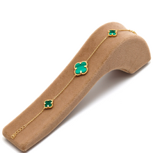 Real Gold GZVC 3 Clover Green Bracelet - Luxury, Unique, and Elegant Design - Style 1878, Design BR1666