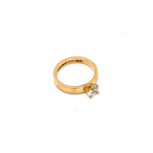 خاتم سوليتير من الذهب الحقيقي 0671 (مقاس 7) R2425 GZCR