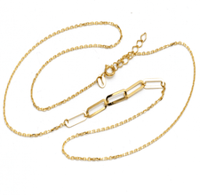 Real Gold 5 Paper Clip Adjustable Size Necklace 7793 N1399