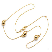 Real Gold 3 Teardrop Adjustable Size Necklace (40+5 = 45 C.M) 1677 N1540