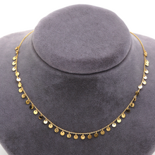 Real Gold Minimalist Round Piece Dangler Hanging Elegant Luxury Necklace 0375 N1418