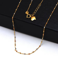 Real Gold 3 Color Beads Ball 1.5 MM Dangler Necklace - Model 0477 N1428