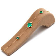 Real Gold 3 Clover Green Luxury Bracelet (19 C.M) - Model GZJVN1878 BR1756