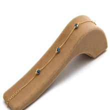 Real Gold 3 Evil Eye Bracelet 0228 (19 C.M) BR1856