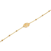 Real Gold Oval Flower with 6 Balls Bracelet, Adjustable Size - Model 0701 BR16934