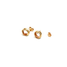 Real Gold Round Twisted Stud Earring Set 0116 E1866