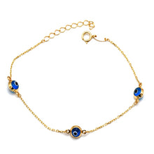 Real Gold 3 Evil Eye Bracelet 0228 (19 C.M) BR1856