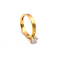 خاتم سوليتير من الذهب الحقيقي GZCR R2395 0671 (مقاس9.5)