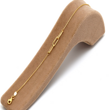 Real Gold 3 Paper Clip Thick Adjustable Size Bracelet 7465 BR1626