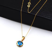 Real Gold Round Evil Eye Star Necklace - Model 0457 CWP 1930