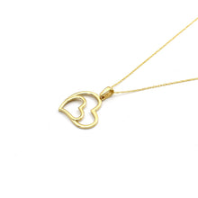 Real Gold 2 Inside Heart Necklace - Model 0304 CWP 1974