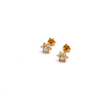 Real Gold Fine Stars Stone Stud Earrings Set - Model 0206 E1967