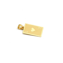 Real Gold Rectangle ACE A Card Plain Pendant 2644 P 1908