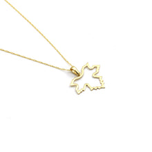 Real Gold Maple Leaf Design Necklace - Model 0074 CWP 1962